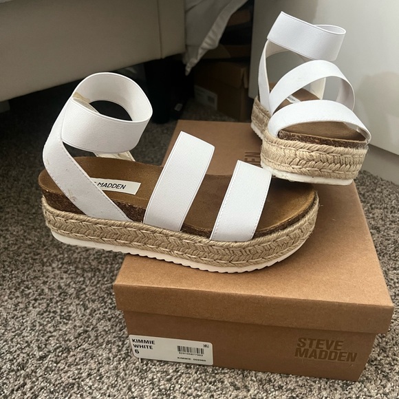 Steve Madden White Platform Espadrilles - Picture 1 of 7